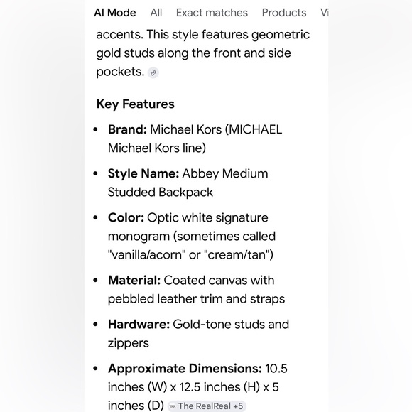 Micheal Kors Abbey Medium sized backpack - Picture 6 of 6